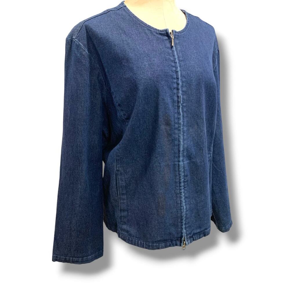 Size XXL Eddie Bauer Womens Stretch Jean Denim Full Zip Jacket